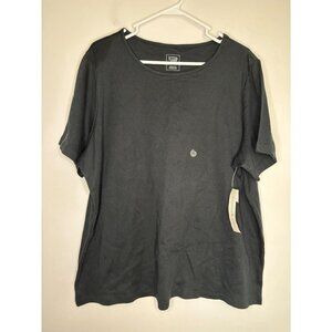 HASTING & SMITH NEW Short Sleeve Tee Womens 3X Black Round Neck Stretch Plus